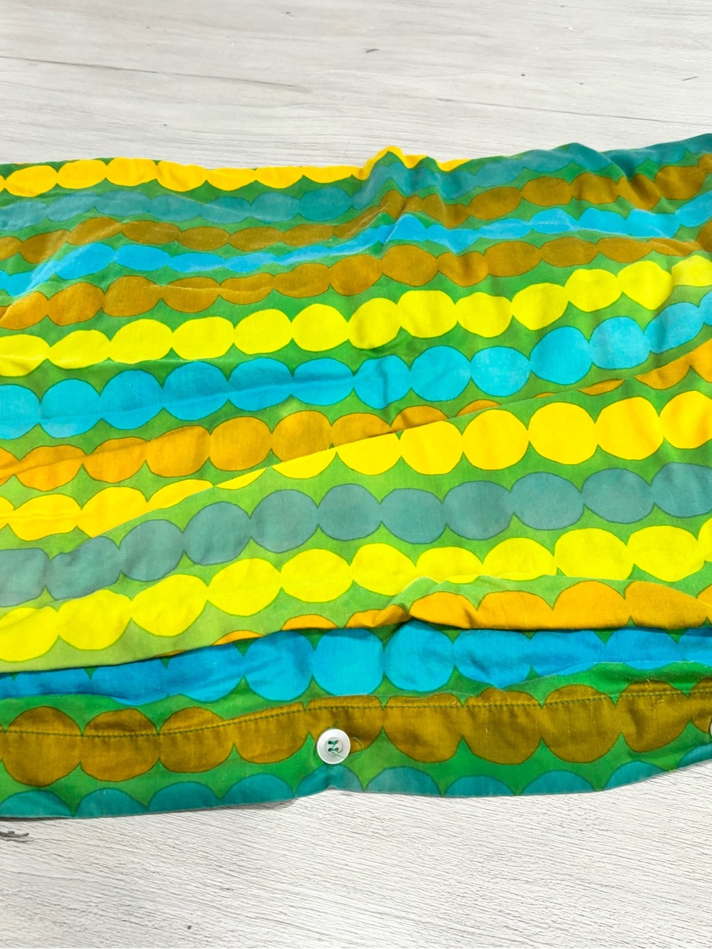 CRATE & BARREL MARIMEKKO Teal Yellow Blue RASYMATTO TEAL DUVET Cover King *READ*
